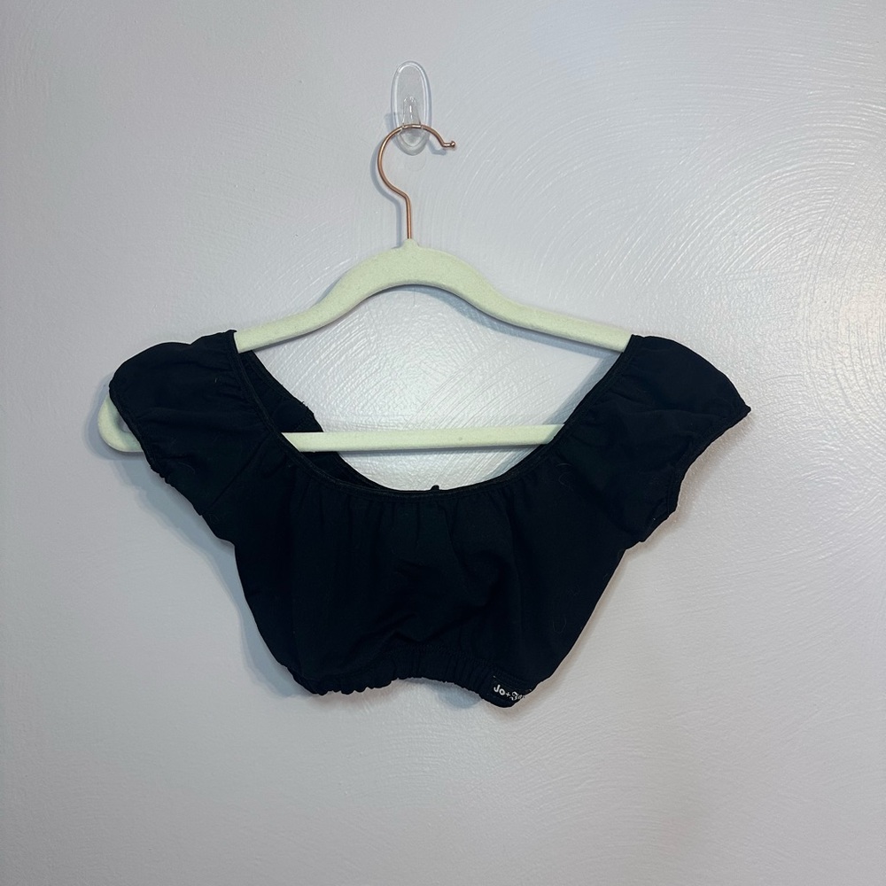 Jo + Jax Black Princess Crop Bra Top Size Small
